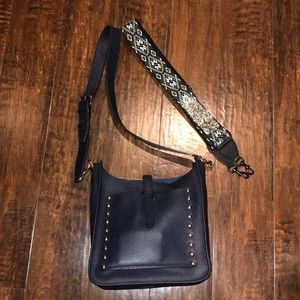 Navy blue Rebecca Minkoff purse w/ extra strap